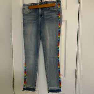 Driftwood Jackie Women's Blue Jeans with Rainbow Stripe